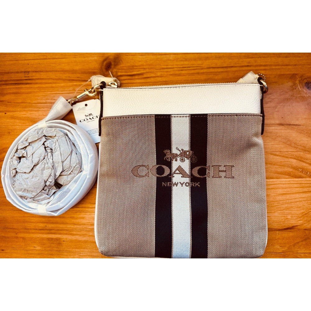 NWT Coach Whiplash Excel Horse &‎ Carriage Jacquard Kitt Crossbody Zipper W/tag - Picture 9 of 12